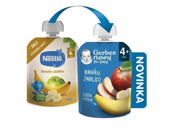 GERBER Cereal kapsička banán a jablko_záměna