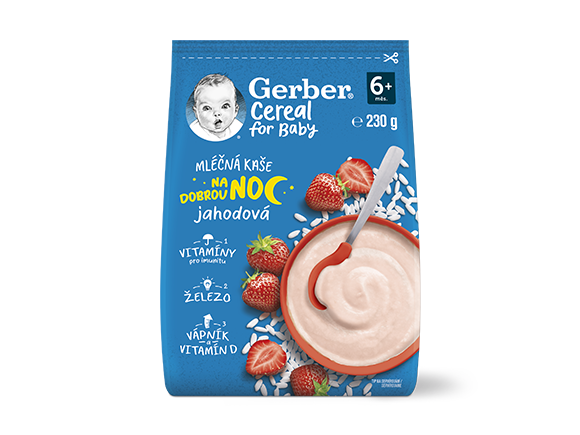 GERBER Cereal mléčná kaše jahodová