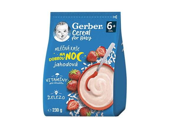 GERBER Cereal mléčná kaše jahodová