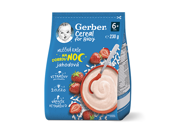 GERBER Cereal mléčná kaše jahodová