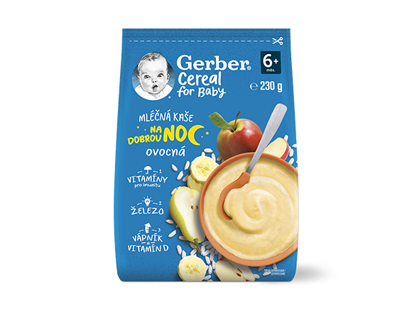 GERBER Cereal mléčná kaše ovocná na dobrou noc