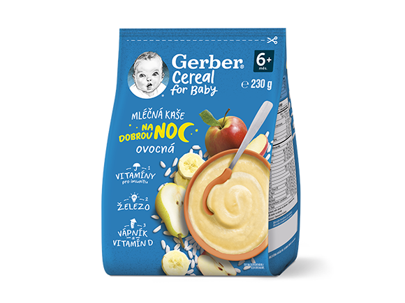 GERBER Cereal mléčná kaše ovocná na dobrou noc