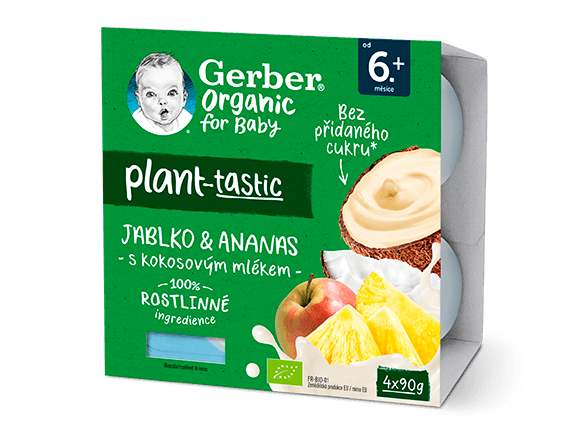 GERBER Organic 100% rostlinný dezert jablko a ananas_T8