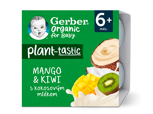 GERBER Organic 100% rostlinný dezert mango a kiwi_hero