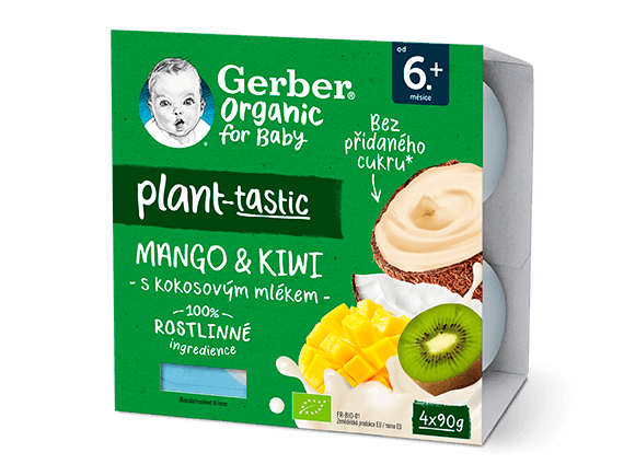 GERBER Organic 100% rostlinný dezert mango a kiwi_T8
