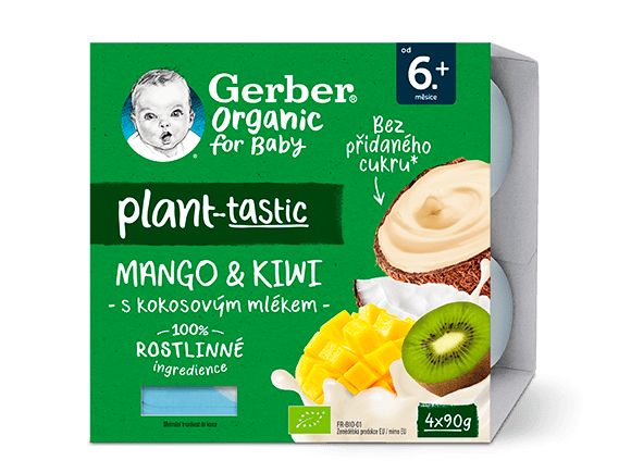 GERBER Organic 100% rostlinný dezert mango a kiwi_T911