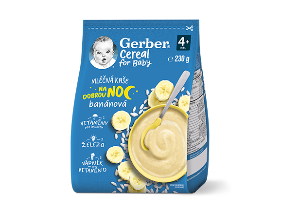 GERBER Cereal mléčná kaše banánová Dobrou noc