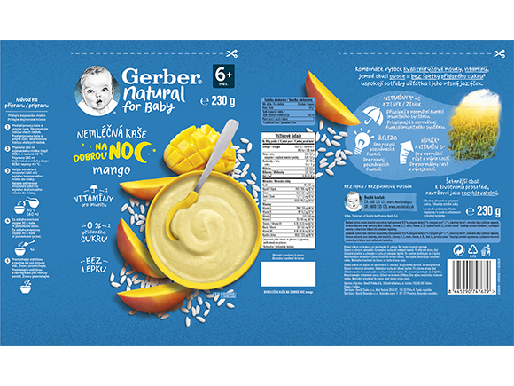 GERBER Natural nemléčná kaše mango_obal