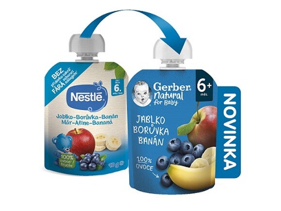 GERBER Natural kapsička jablko, borůvka a banán_záměna