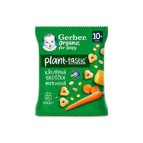 GERBER Organic křupavá srdíčka s mrkví 28 g