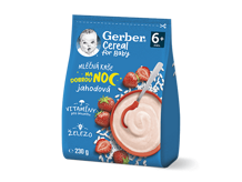 GERBER Cereal mléčná kaše jahodová Dobrou noc