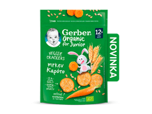 GERBER Organic krekry s mrkví 100 g - novinka