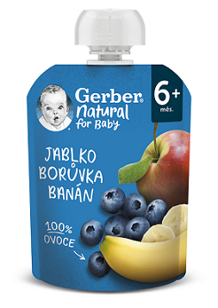 GERBER Natural kapsička jablko, borůvka a banán GERBER Natural kapsička jablko, borůvka a banán