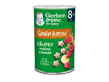 GERBER Organic křupky s banánem a malinami 35 g