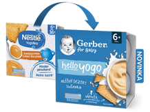 GERBER hello yogo mléčný dezert se sušenkami 4x100 g