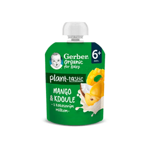 GERBER Organic ovocná kapsička mango a kdoule s kokosovým mlékem 80 g