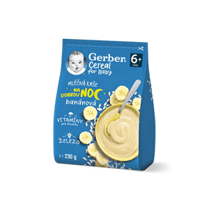 GERBER Cereal mléčná kaše banánová na dobrou noc 230 g