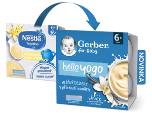 GERBER hello yogo mléčný dezert s příchutí vanilky 4x100 g GERBER hello yogo mléčný dezert s příchutí vanilky 4x100 g