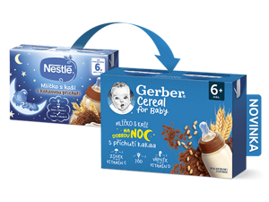 GERBER Cereal mlíčko s kaší kakao 2x200 ml GERBER Cereal mlíčko s kaší kakao 2x200 ml