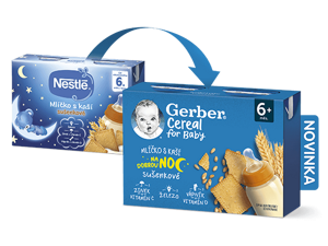 GERBER Cereal mlíčko s kaší sušenkové 2x200 ml GERBER Cereal mlíčko s kaší sušenkové 2x200 ml