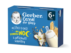 GERBER Cereal mlíčko s kaší s příchutí vanilky 2× 200 ml