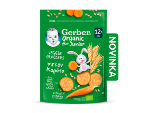 GERBER Organic krekry s mrkví 100 g - novinka