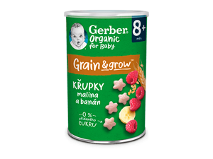 GERBER Organic křupky s banánem a malinami 35 g