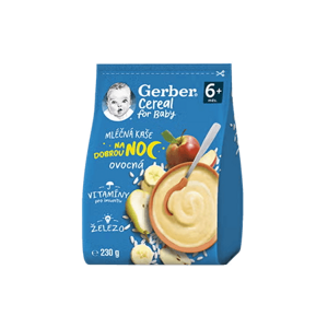 GERBER Cereal mléčná kaše ovocná na dobrou noc 230 g