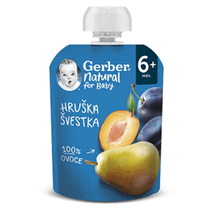 GERBER Natural kapsička hruška a švestka 90 g