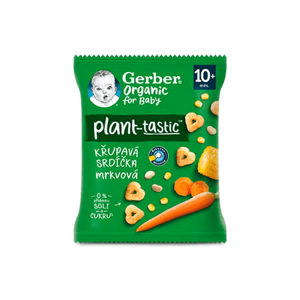 GERBER Organic křupavá srdíčka s mrkví 28 g