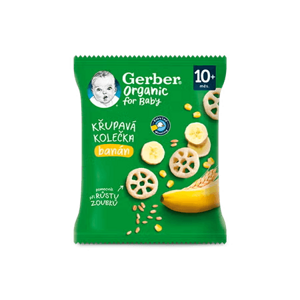 GERBER Organic chewing wheels křupavá kolečka s banánem 28 g