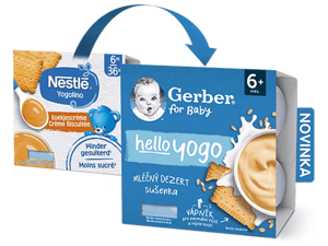 GERBER hello yogo mléčný dezert se sušenkami 4x100 g