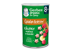 GERBER Organic křupky s banánem a malinami 35 g