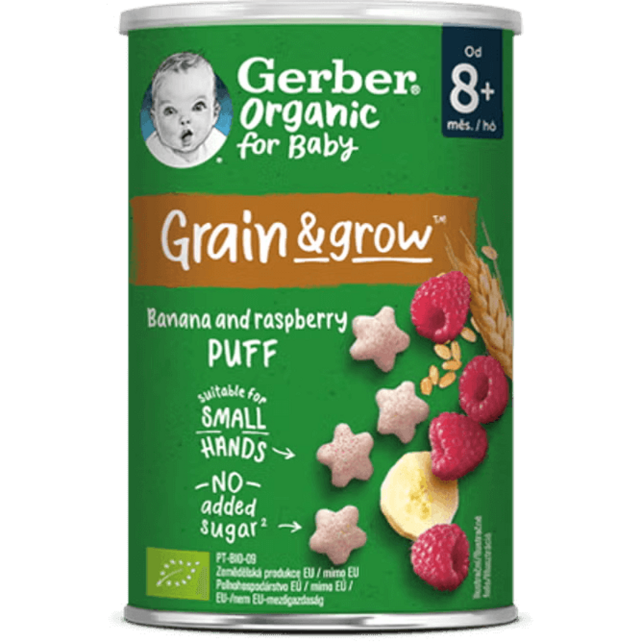 GERBER Organic křupky s banánem a malinami 35 g