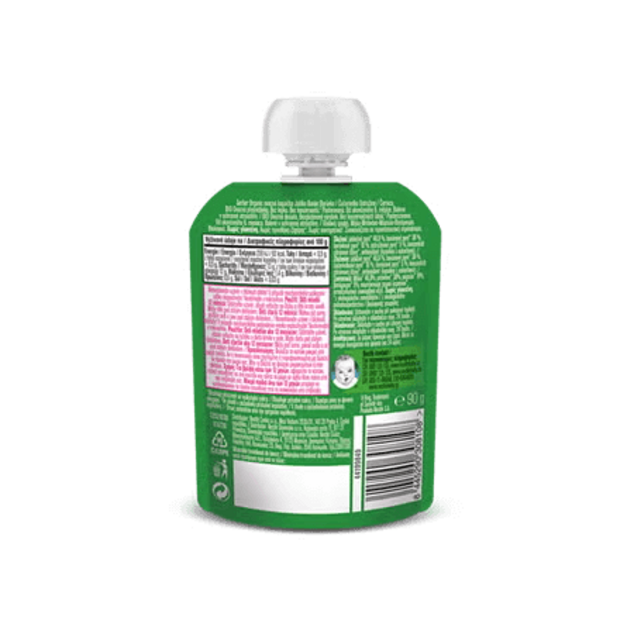 GERBER Organic kapsička jablko, banán, borůvka a ostružina 90 g
