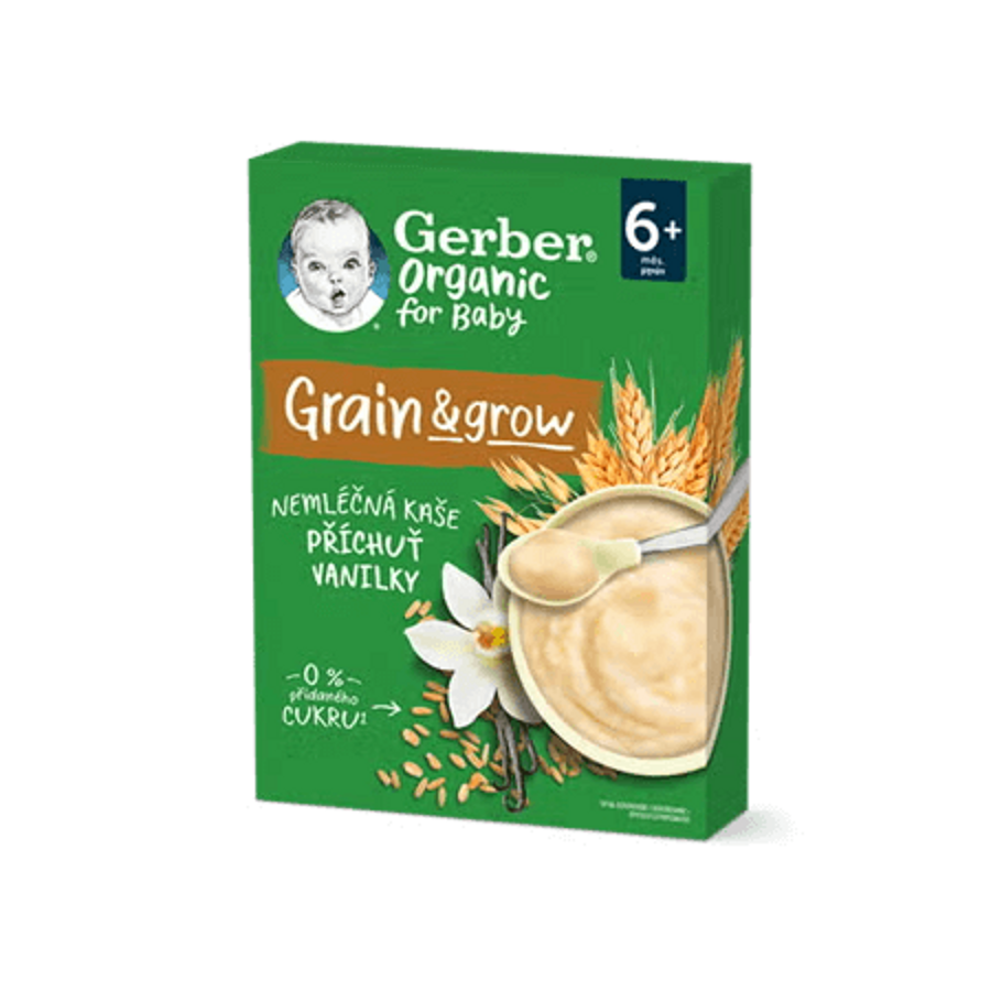 GERBER Organic nemléčná kaše s příchutí vanilky 200 g