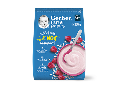 GERBER Cereal mléčná kaše malinová