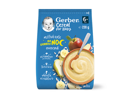GERBER Cereal mléčná kaše ovocná na dobrou noc