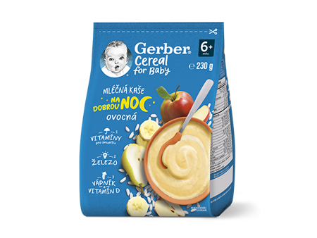GERBER Cereal mléčná kaše ovocná na dobrou noc