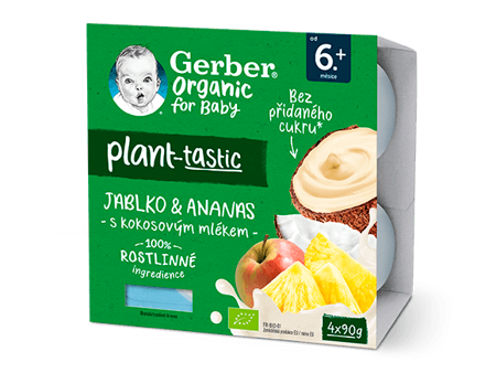GERBER Organic 100% rostlinný dezert jablko a ananas GERBER Organic 100% rostlinný dezert jablko a ananas_T8
