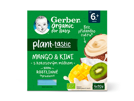 GERBER Organic 100% rostlinný dezert mango a kiwi_T1