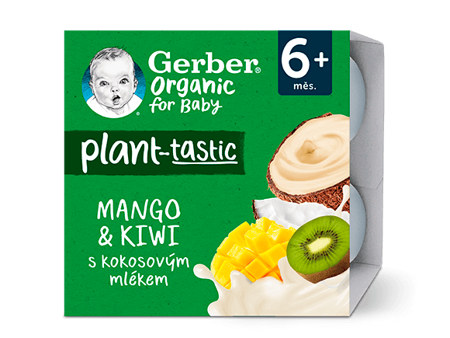 GERBER Organic 100% rostlinný dezert mango a kiwi_hero