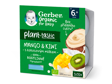 GERBER Organic 100% rostlinný dezert mango a kiwi_T8