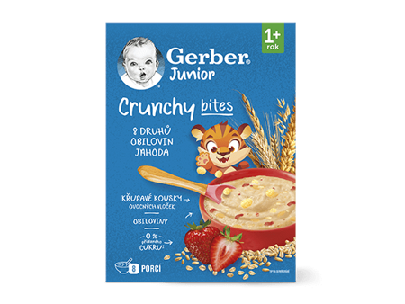 GERBER Junior nemléčná kaše jahodová s křupavými kousky 200 g