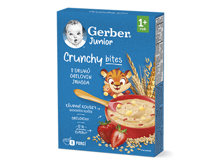 GERBER Junior nemléčná kaše jahodová s křupavými kousky 200 g