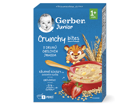 GERBER Junior nemléčná kaše jahodová s křupavými kousky 200 g