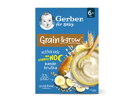 GERBER mléčná kaše banán a hruška 200 g