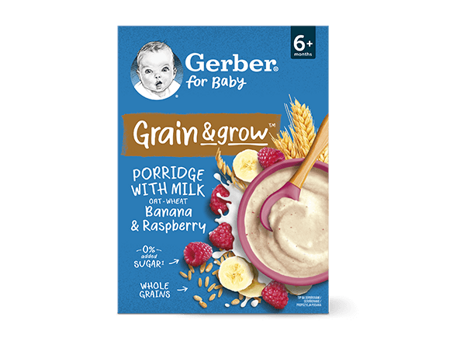 GERBER mléčná kaše banán a malina 200 g