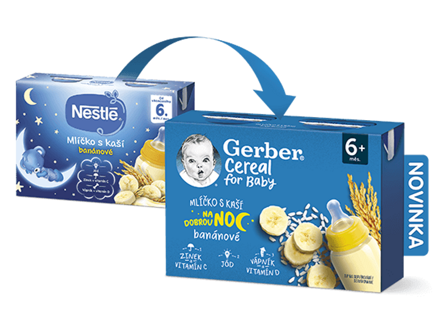GERBER Cereal mlíčko s kaší banánové