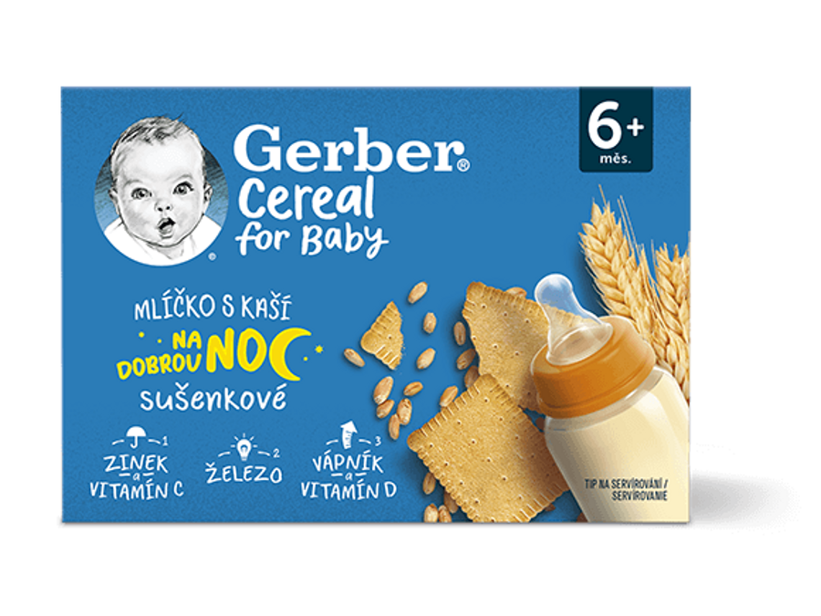 GERBER Cereal mlíčko s kaší sušenkové 2x200 ml